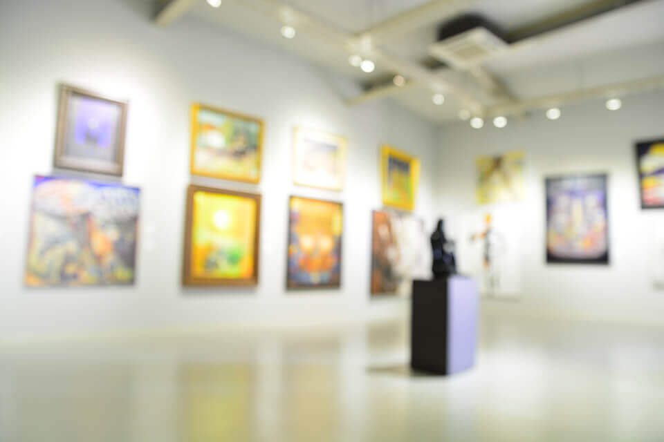 blurry image of a museum