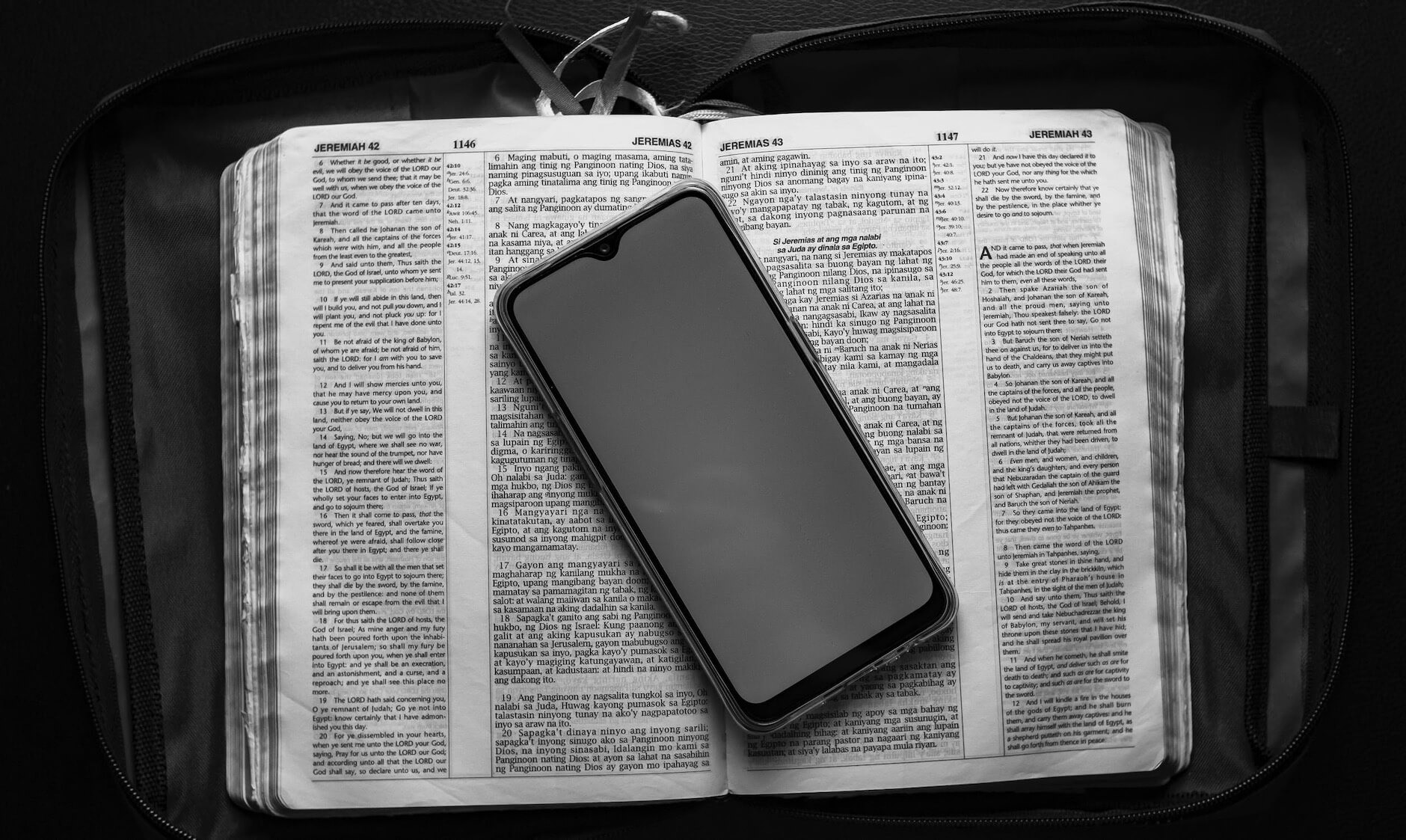 phone on a bible