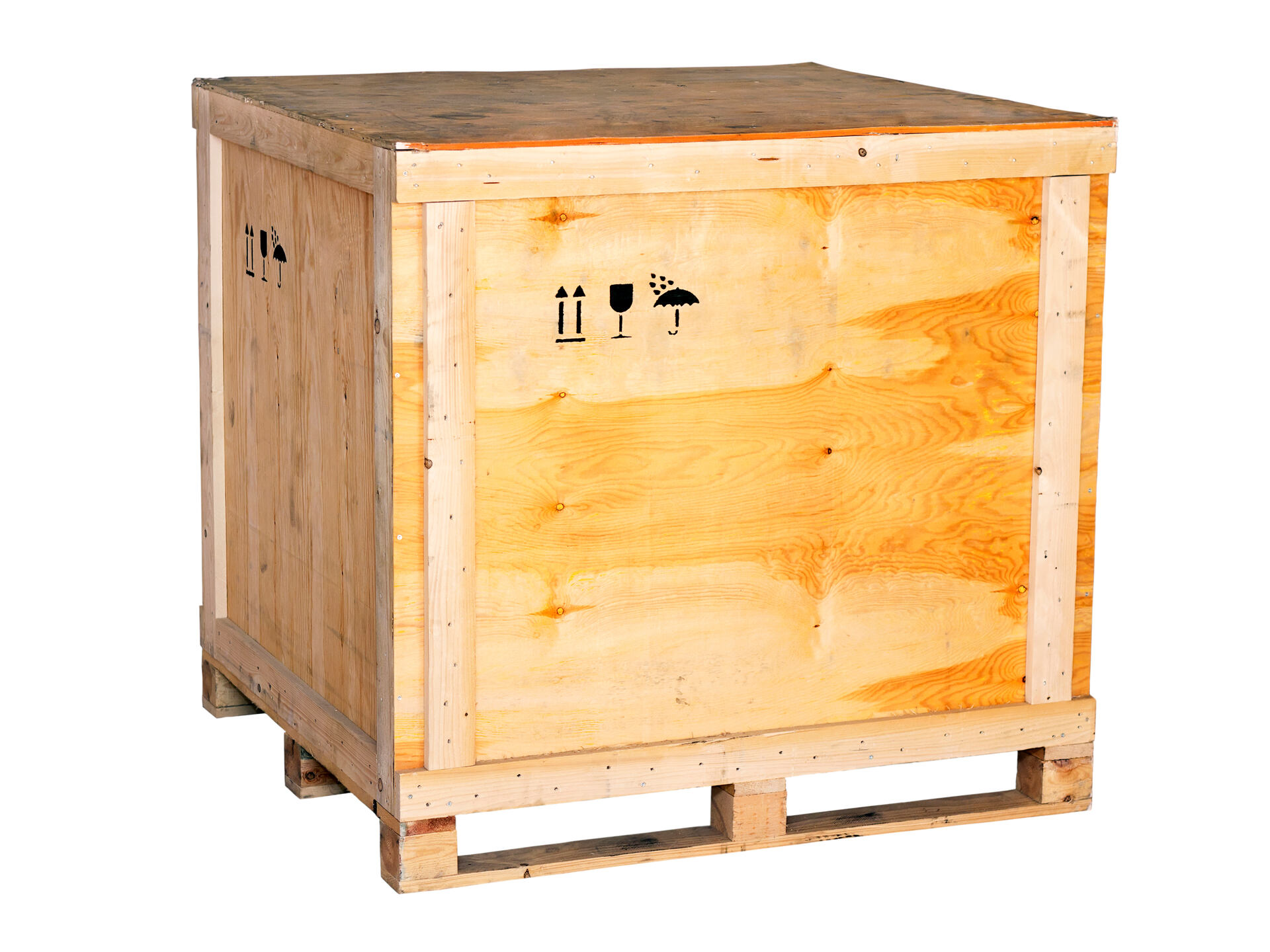 A large wooden crate
