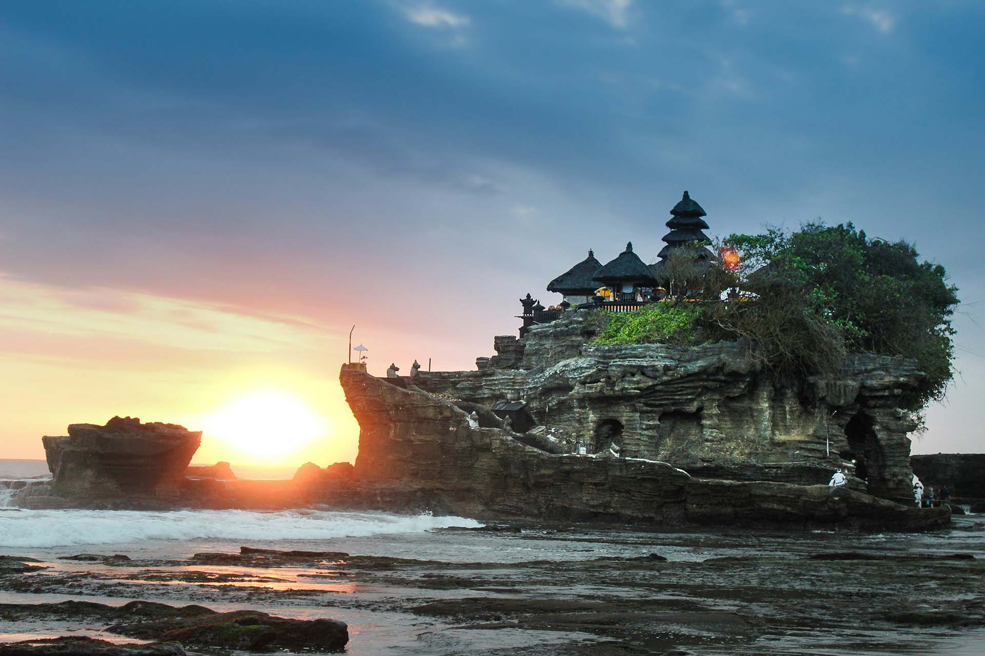 View of Bali and a gray rock hill