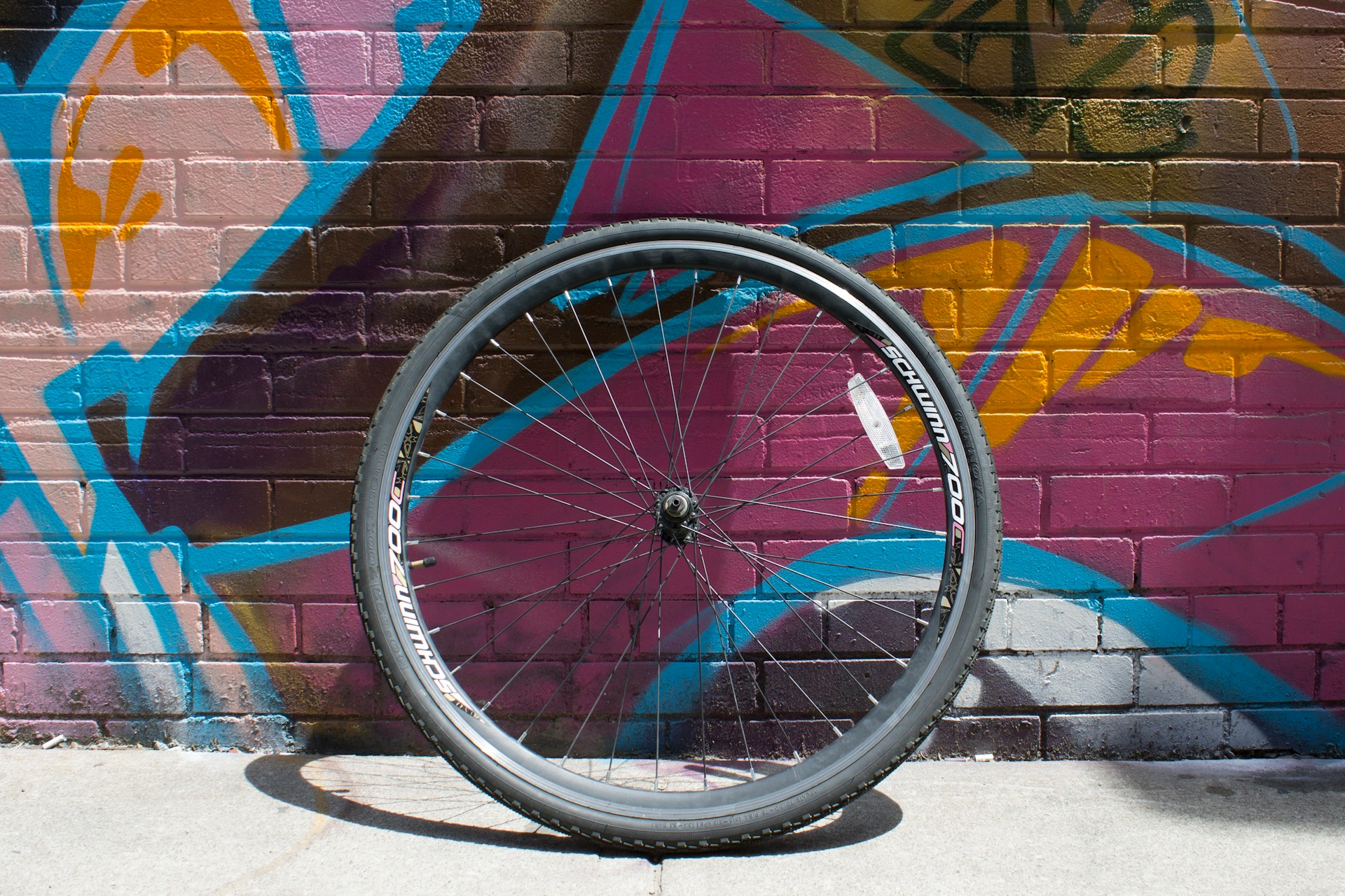 A bike tire disassembled before moving abroad